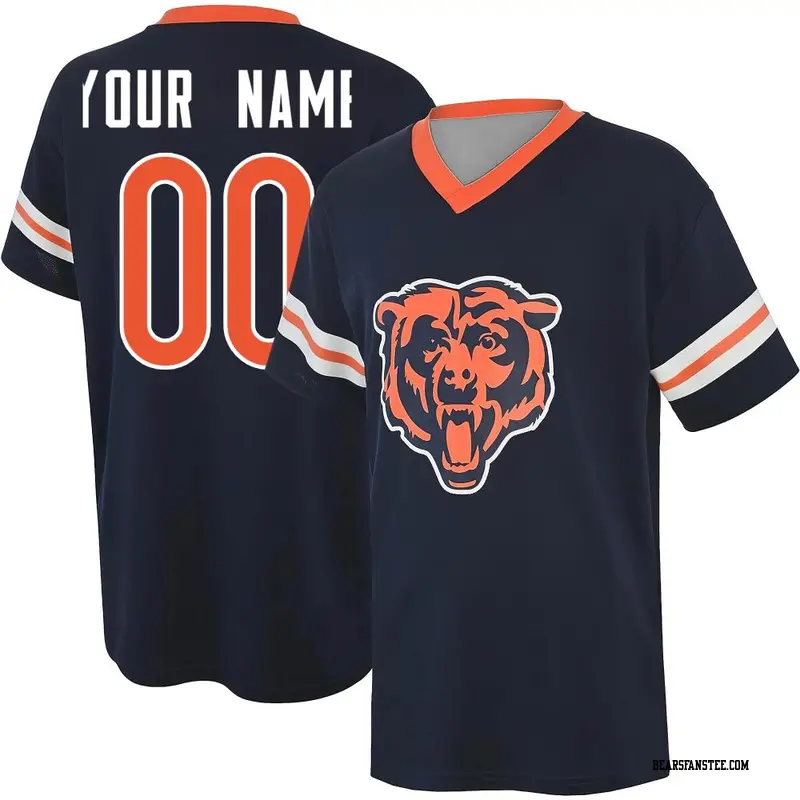 Men's Chicago Bears ＃00 Custom Navy Name & Number Game Day V-Neck T-Shirt