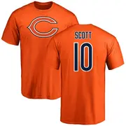 Men's Chicago Bears ＃10 Tyler Scott Orange Name & Number Logo T-Shirt