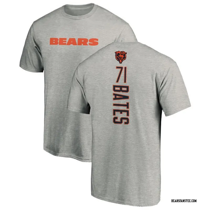 Men's Chicago Bears ＃71 Ryan Bates Ash Backer T-Shirt