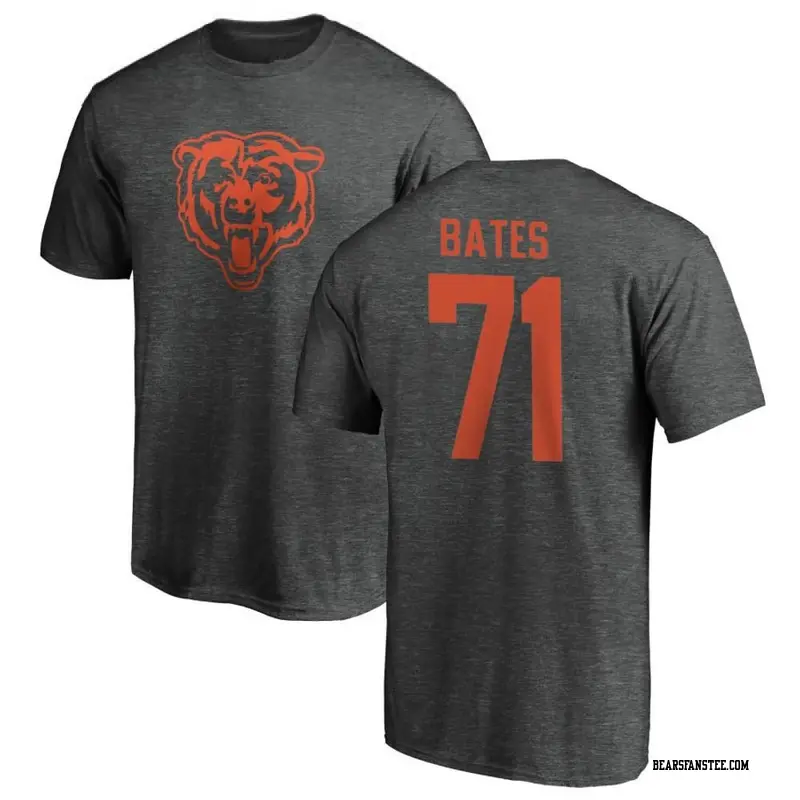 Men's Chicago Bears ＃71 Ryan Bates Ash One Color T-Shirt