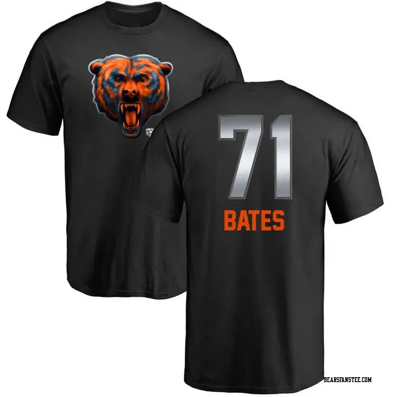 Men's Chicago Bears ＃71 Ryan Bates Black Midnight Mascot T-Shirt