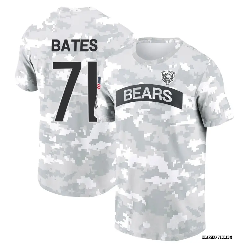 Men's Chicago Bears ＃71 Ryan Bates Camo Arctic 2024 Salute to Service Performance T-Shirt