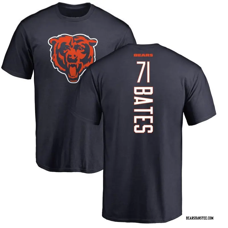 Men's Chicago Bears ＃71 Ryan Bates Navy Backer T-Shirt