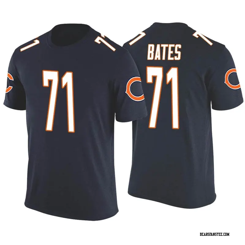 Men's Chicago Bears ＃71 Ryan Bates Navy Color Rush T-Shirt