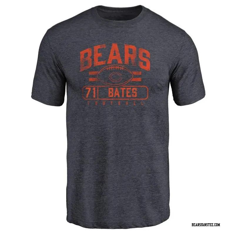 Men's Chicago Bears ＃71 Ryan Bates Navy Flanker T-Shirt
