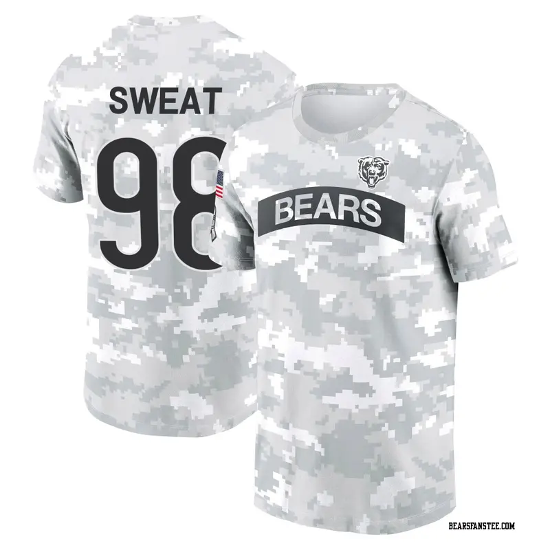 Men's Chicago Bears ＃98 Montez Sweat Camo Arctic 2024 Salute to Service Performance T-Shirt