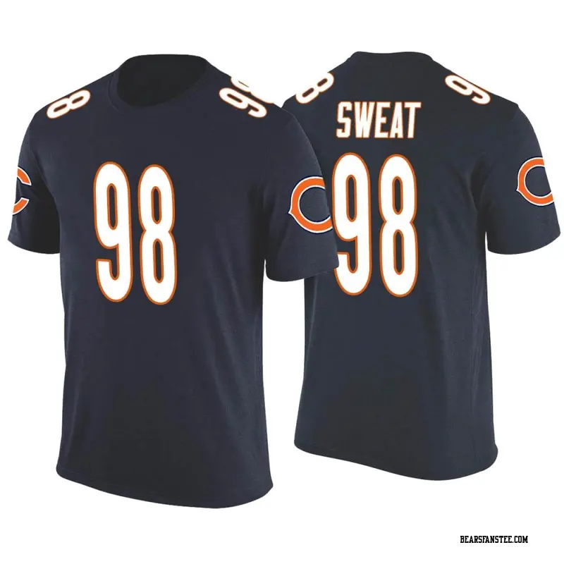 Men's Chicago Bears ＃98 Montez Sweat Navy Color Rush T-Shirt