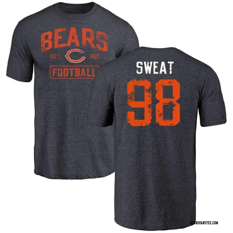 Men's Chicago Bears ＃98 Montez Sweat Navy Distressed Name & Number T-Shirt