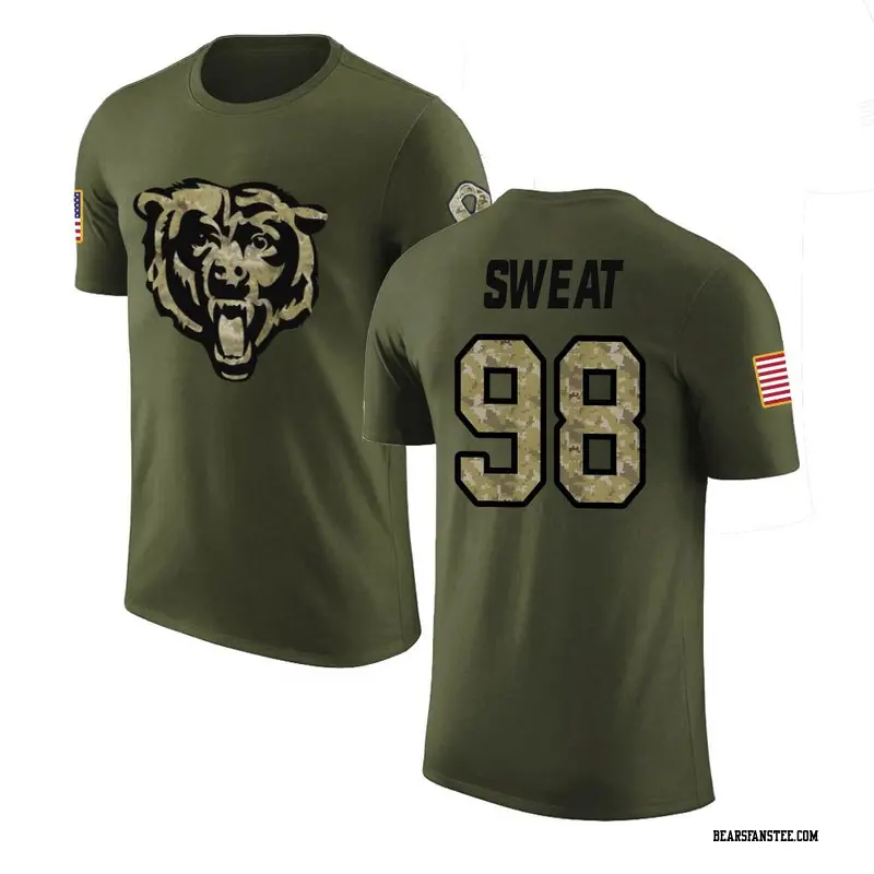Men's Chicago Bears ＃98 Montez Sweat Olive Salute to Service T-Shirt