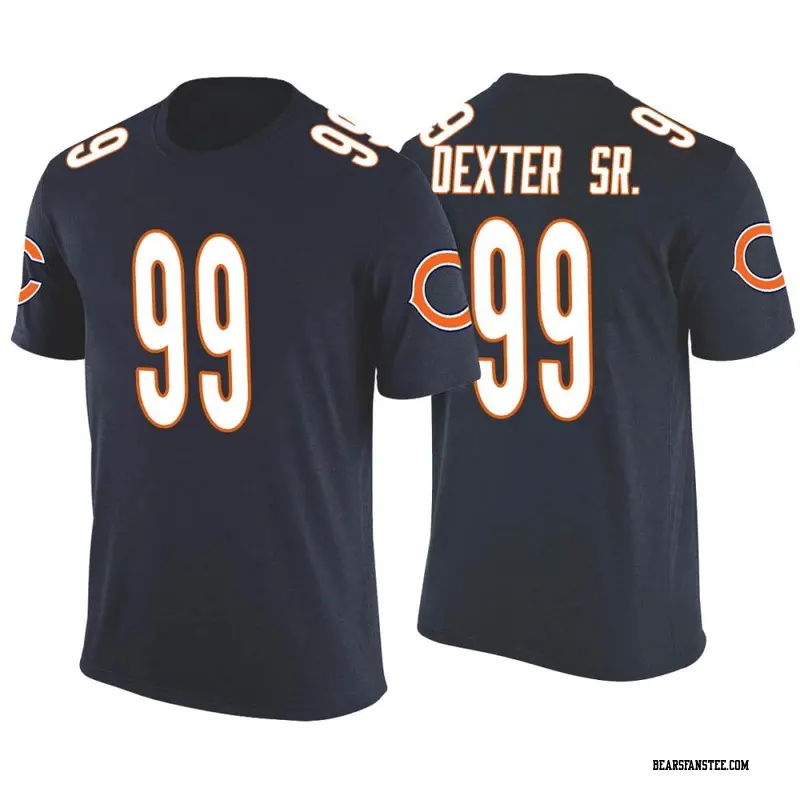 Men's Chicago Bears ＃99 Gervon Dexter Sr. Navy Color Rush T-Shirt