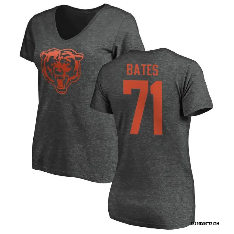 Women's Chicago Bears ＃71 Ryan Bates Ash One Color T-Shirt
