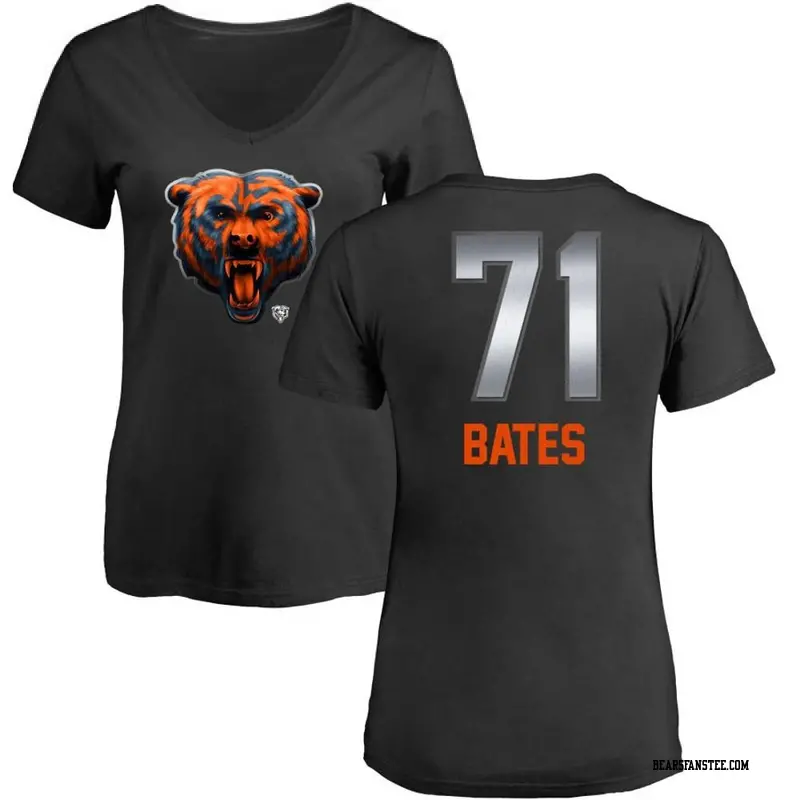 Women's Chicago Bears ＃71 Ryan Bates Black Midnight Mascot T-Shirt