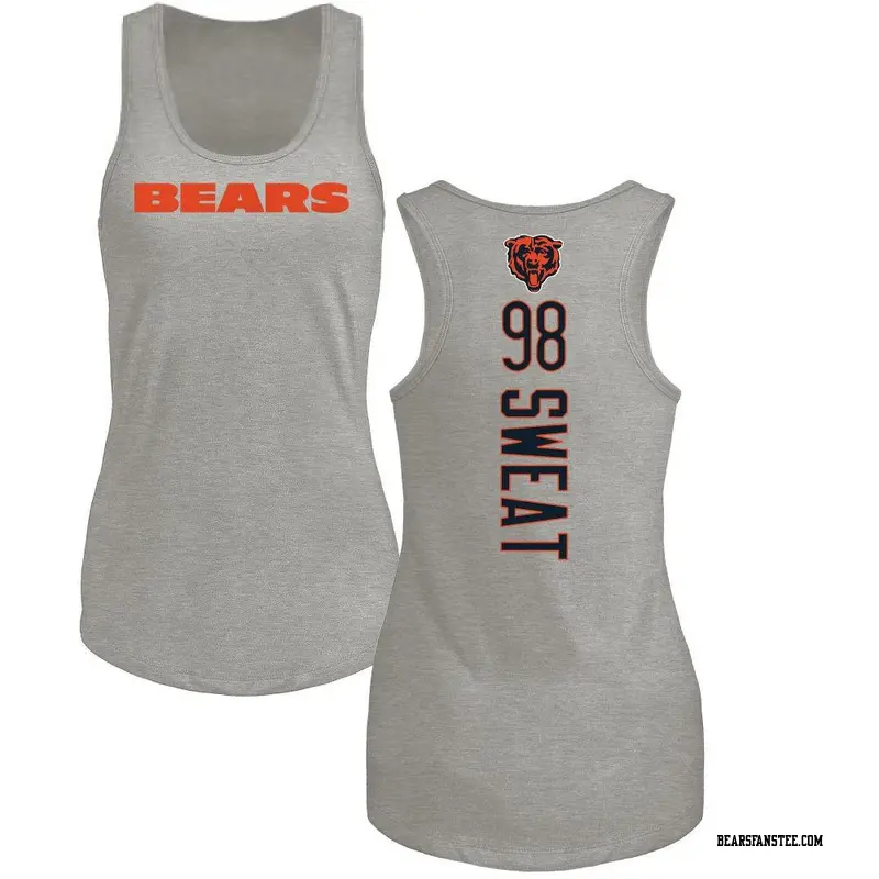 Women's Chicago Bears ＃98 Montez Sweat Ash Backer Tank Top
