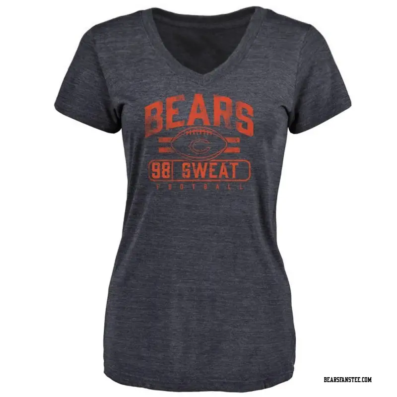 Women's Chicago Bears ＃98 Montez Sweat Navy Flanker T-Shirt