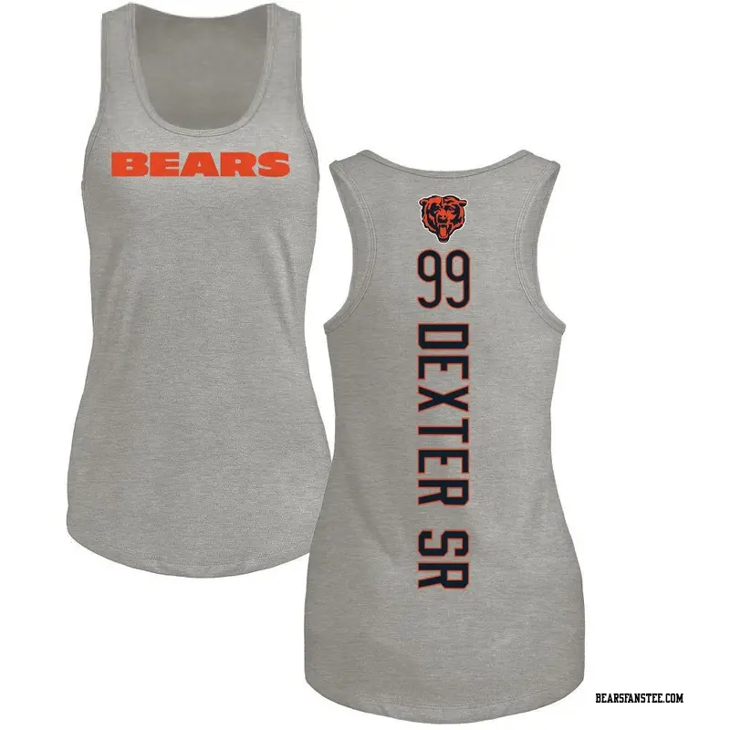 Women's Chicago Bears ＃99 Gervon Dexter Sr. Ash Backer Tank Top