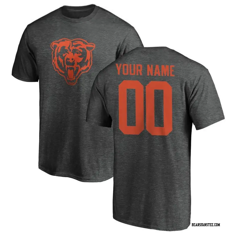 Youth Chicago Bears ＃00 Custom Ash One Color T-Shirt