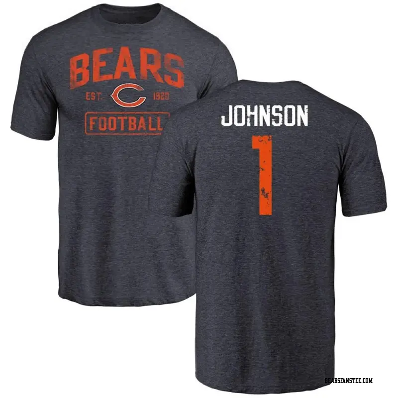 Youth Chicago Bears ＃1 Jaylon Johnson Navy Distressed Name & Number T-Shirt