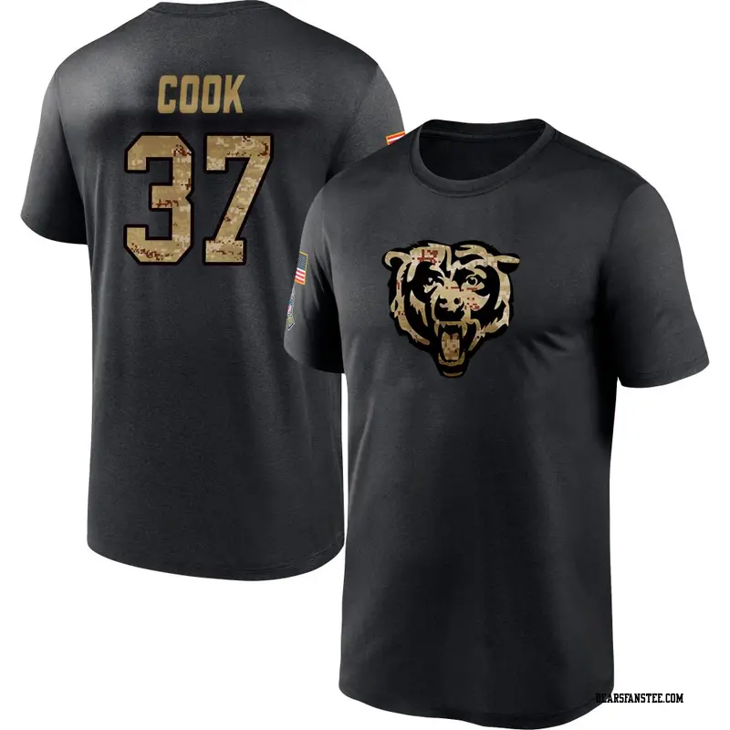 Youth Chicago Bears ＃37 Alex Cook Black 2020 Salute To Service Performance T-Shirt
