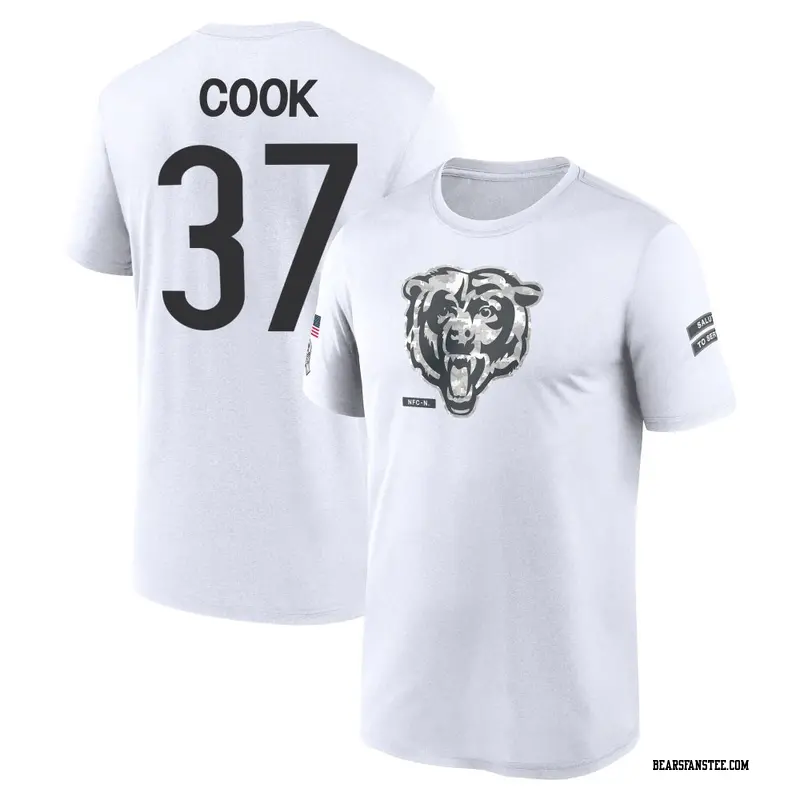 Youth Chicago Bears ＃37 Alex Cook White 2024 Salute to Service Performance T-Shirt